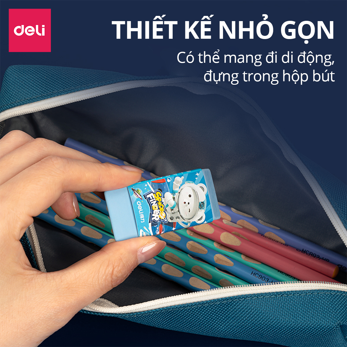 Gôm Tẩy Chì 2B Deli - Hình Gấu Phi Hành Gia Ít Vụn Tẩy Sạch Màu Sắc Cho Học Sinh Văn Phòng - VP116