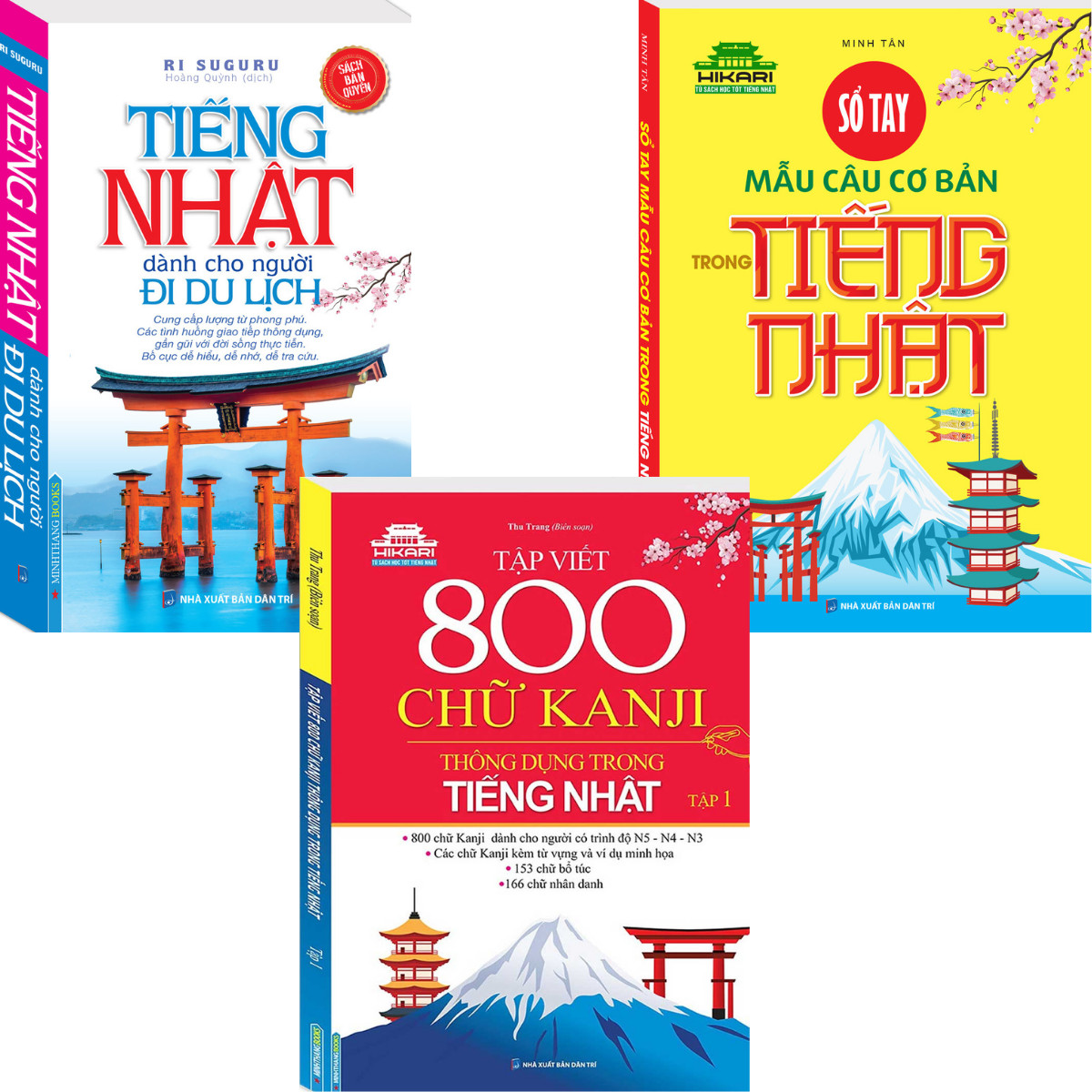 Combo 3 Quyển Tập Viết 800 Chữ Kanji Thông Dụng Trong Tiếng Nhật - Tập 1 + Sổ Tay Mẫu Câu Cơ Bản Trong Tiếng Nhật + Tiếng Nhật Dành Cho Người Đi Du Lịch 