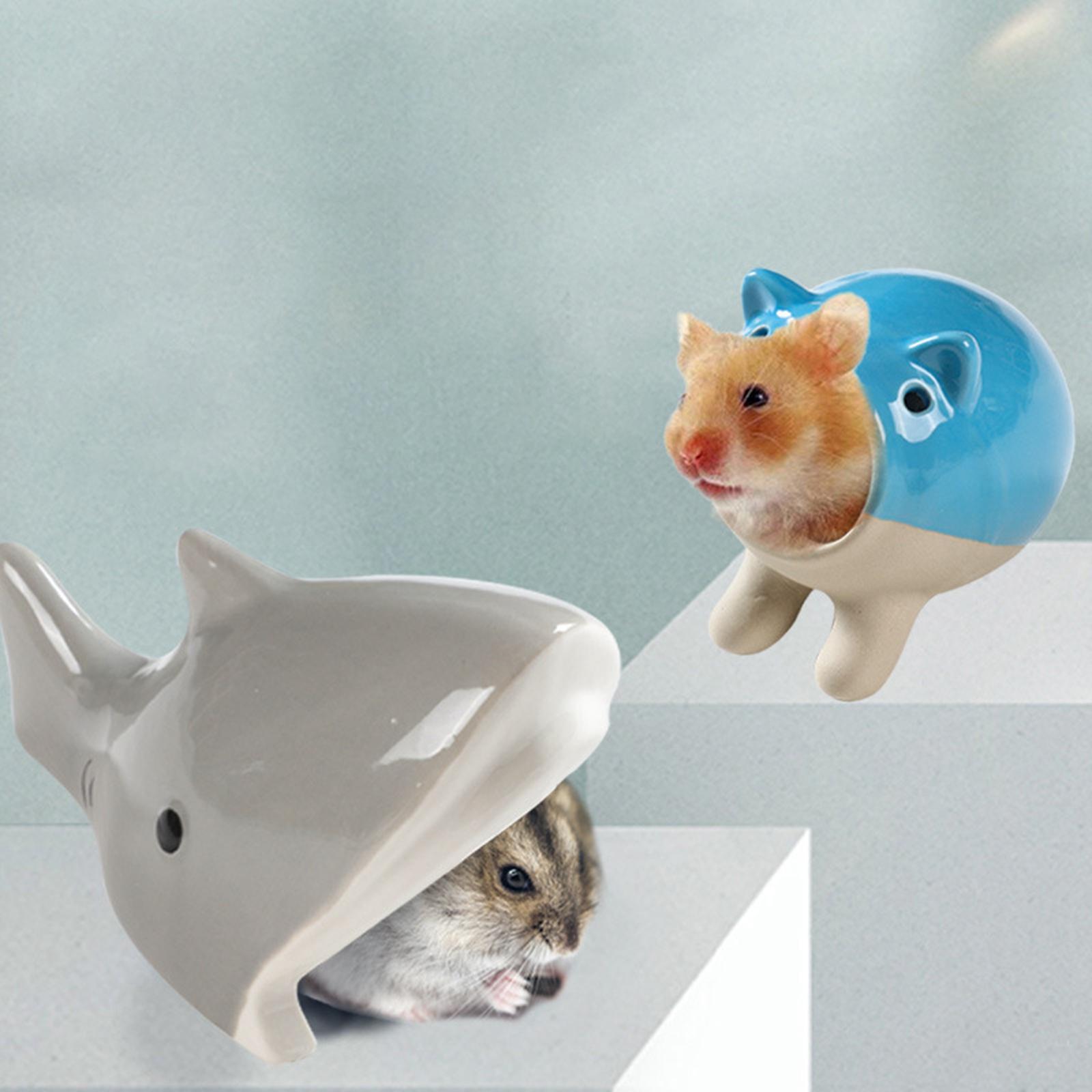 Cartoon Ceramic Hamster House Hideout Cave Small Animal Hut