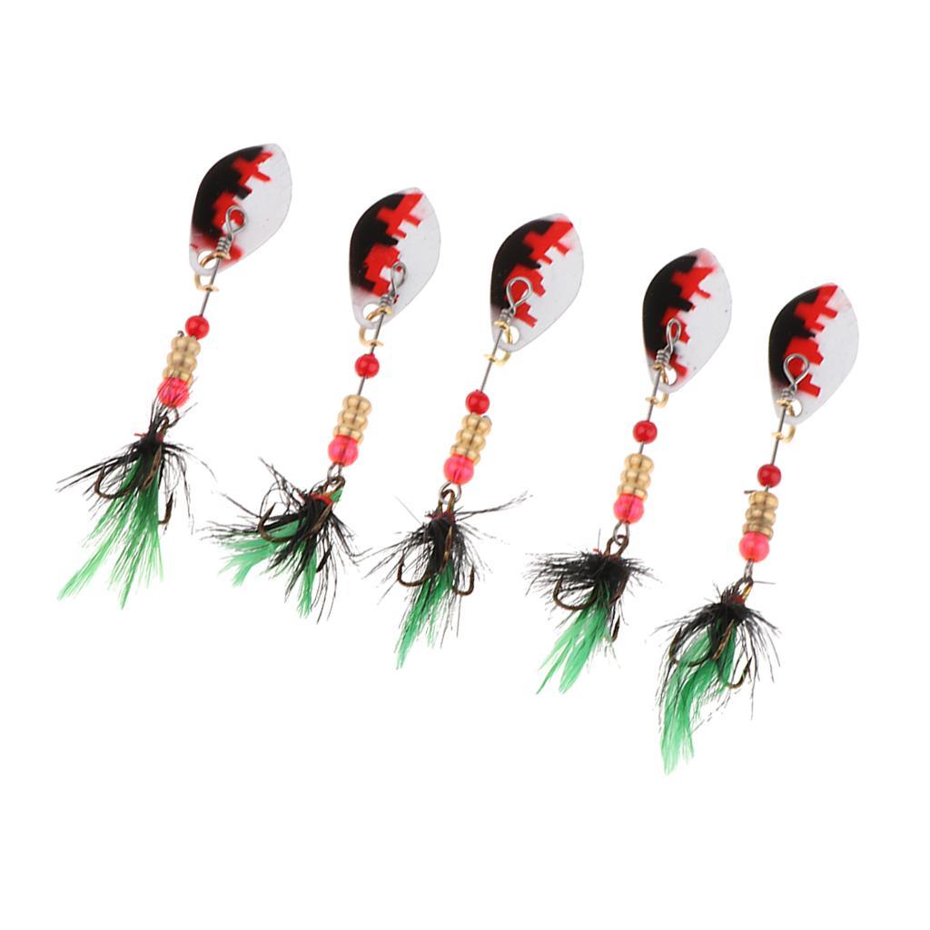 5Pcs Fishing Lures Spinnerbait Hard Metal Jig Bait Crankbaits Saltwater Freshwater