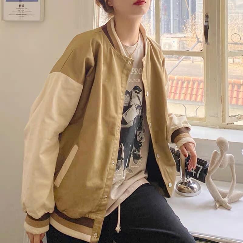 Áo bomber pha tay 2 màu