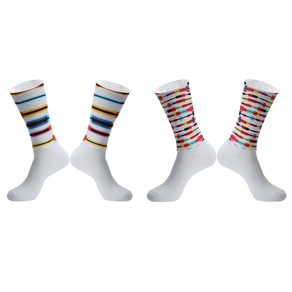 Chống Trượt Silicone Mùa Hè Aero Tất Whiteline Đi Xe Đạp Tất Nam Xe Đạp Thể Thao Tất Chạy Bộ Xe Đạp Tất Color: 3-2 Size: m 39-45