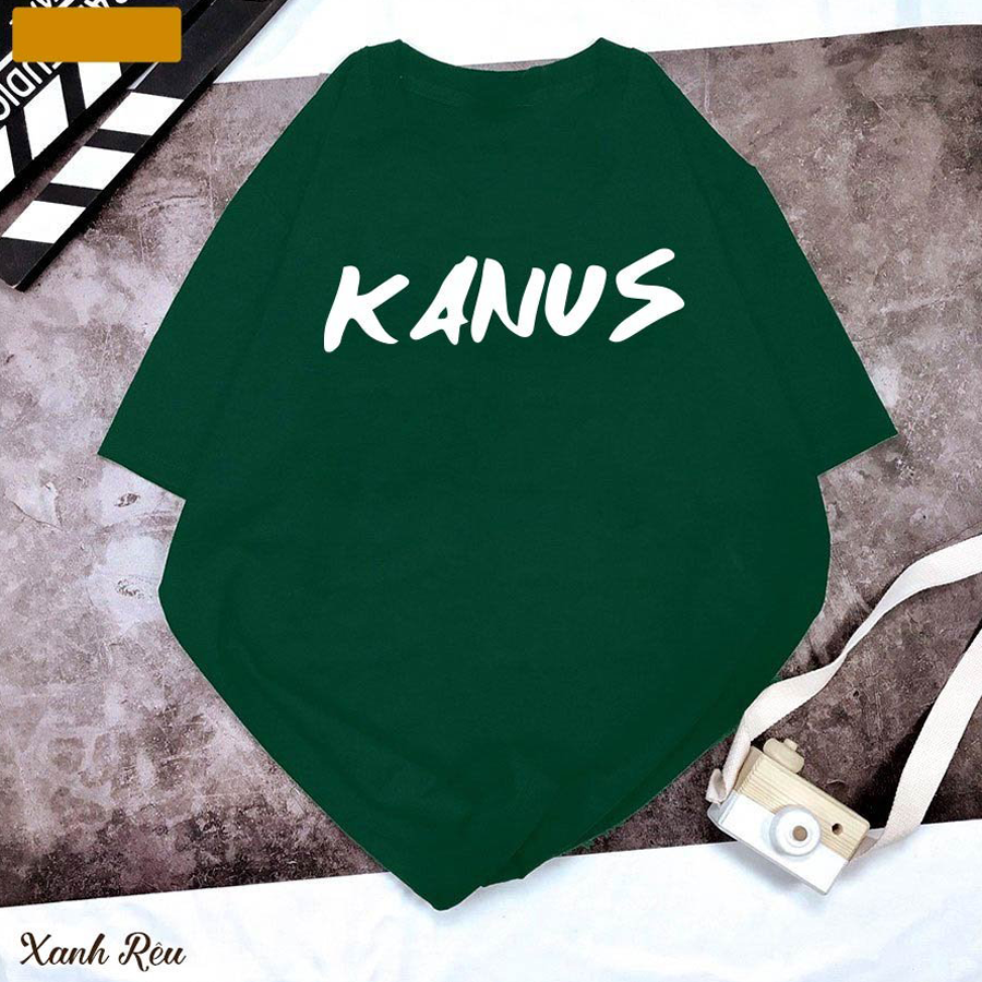 Áo Thun Nữ Màu Xanh Rêu In Chữ KANUS