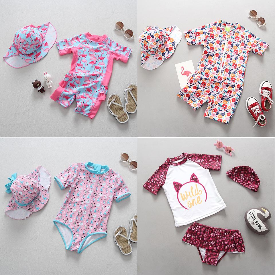 Bé Gái Đồ Bơi 1-6 Tuổi Sơ Sinh Áo Bơi Một Mảnh UV Bảo Vệ Trẻ Em Áo Tắm Hạc Áo Bơi Dành Cho trẻ Em