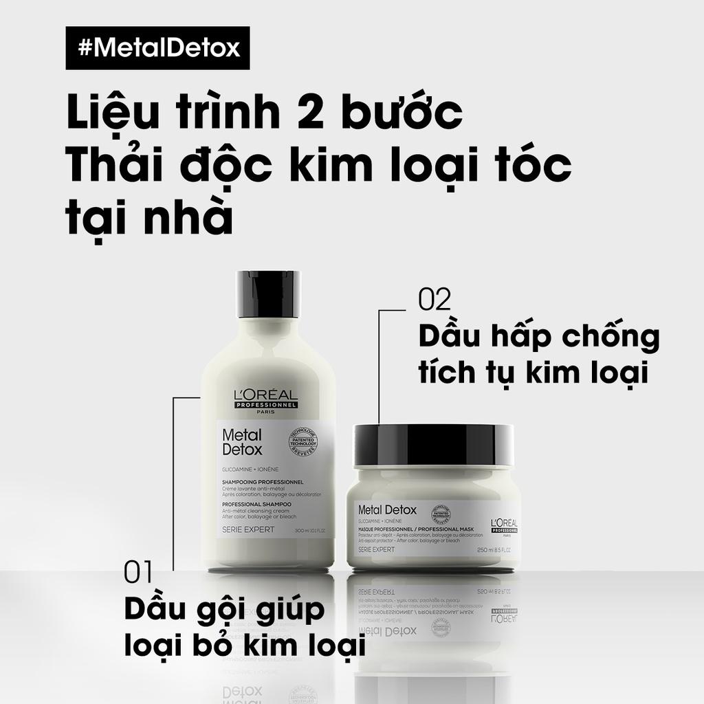 [+Tặng mũ trùm] Bộ dầu gội ủ thải độc kim loại cho tóc L'Oréal Metal DX Detox 300ml/250ml