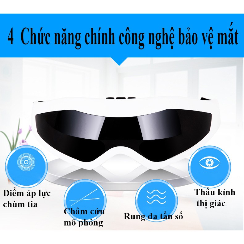 Máy massage mắt thư giãn 9 chế độ giúp giảm căng thẳng cải thiện giấc ngủ chống khô, mỏi, quầng thâm và bọng mắt mẫu mới loại tốt