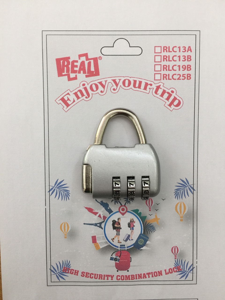 RLC13A Khóa số vali Real 3 mã có nút thay mã riêng hình giỏ xách siêu cute nhiều màu - màu ngẫu nhiên