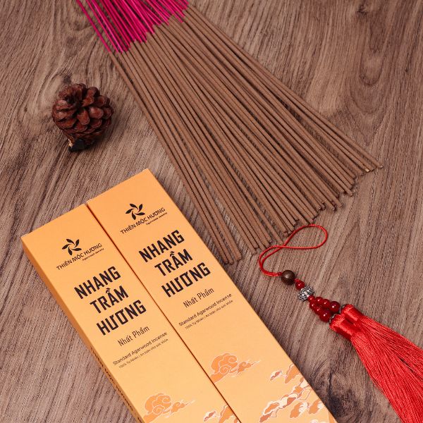 Nhang trầm hương tự nhiên Thiên Mộc Hương- Trầm Hương 12 năm, 30cm, Ít Khói, Thơm Nhẹ, Dễ Chịu, Không kích mũi