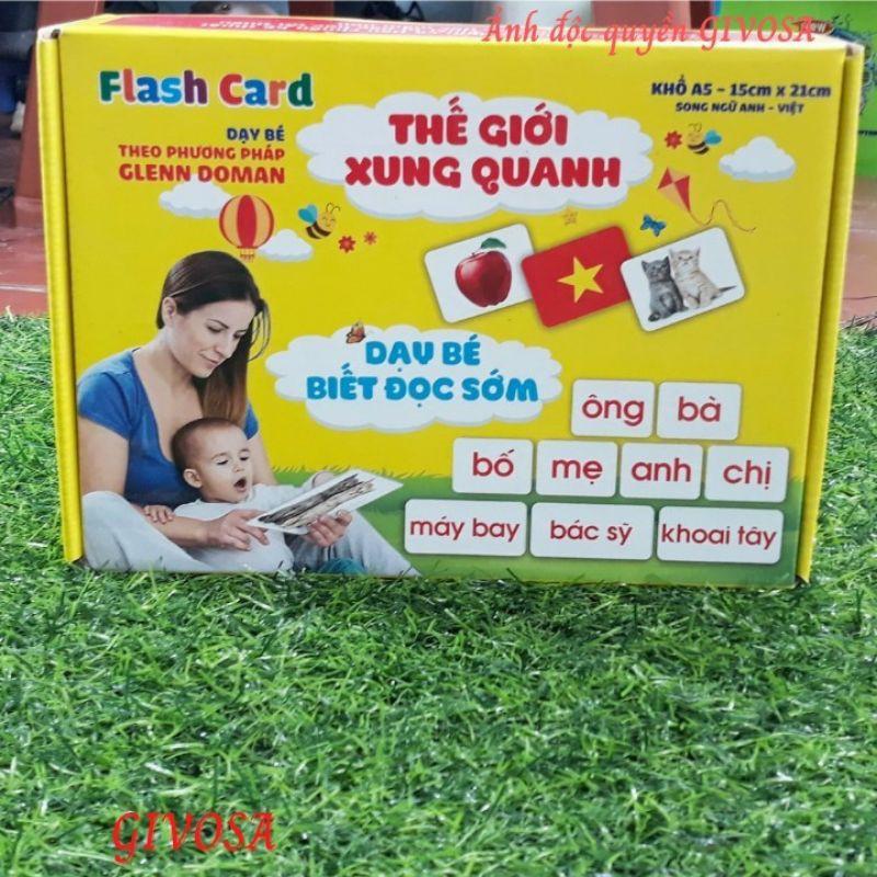 Thẻ học thông minh TGXQ 14 chủ đề 100 thẻ loại to size A5 15x21cm