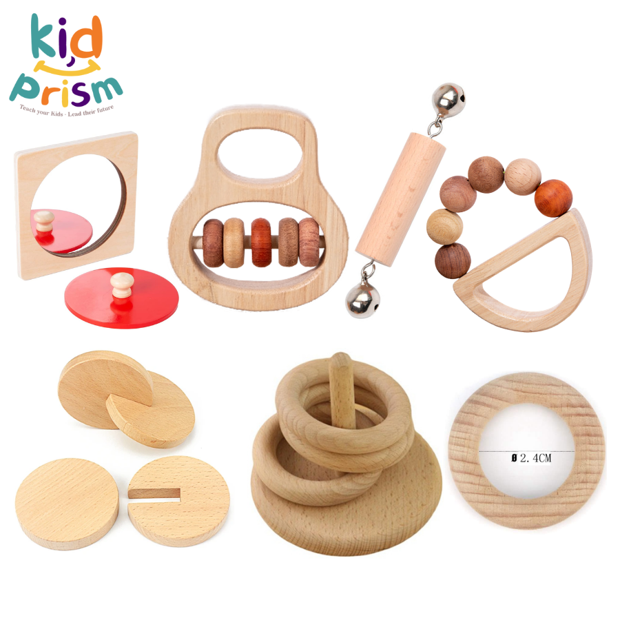 Set đồ chơi Montessori cho bé từ 03 tháng tuổi bằng gỗ an toàn - Giúp bé phát triển trí tuệ, giác quan giai đoạn từ sớm