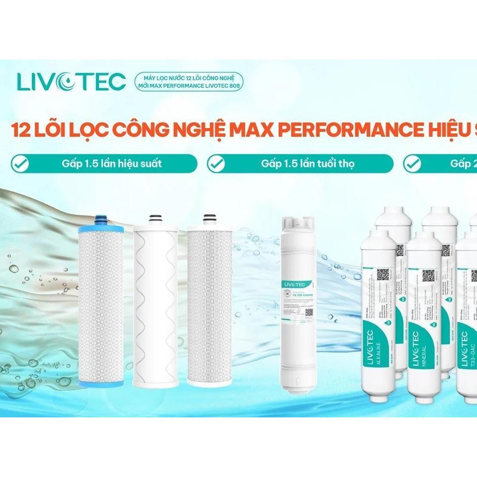 [TẶNG BỘ LÕI] Máy lọc nước RO Livotec 808, 12 lõi lọc gấp đôi vi khoáng - Hàng Chính Hãng