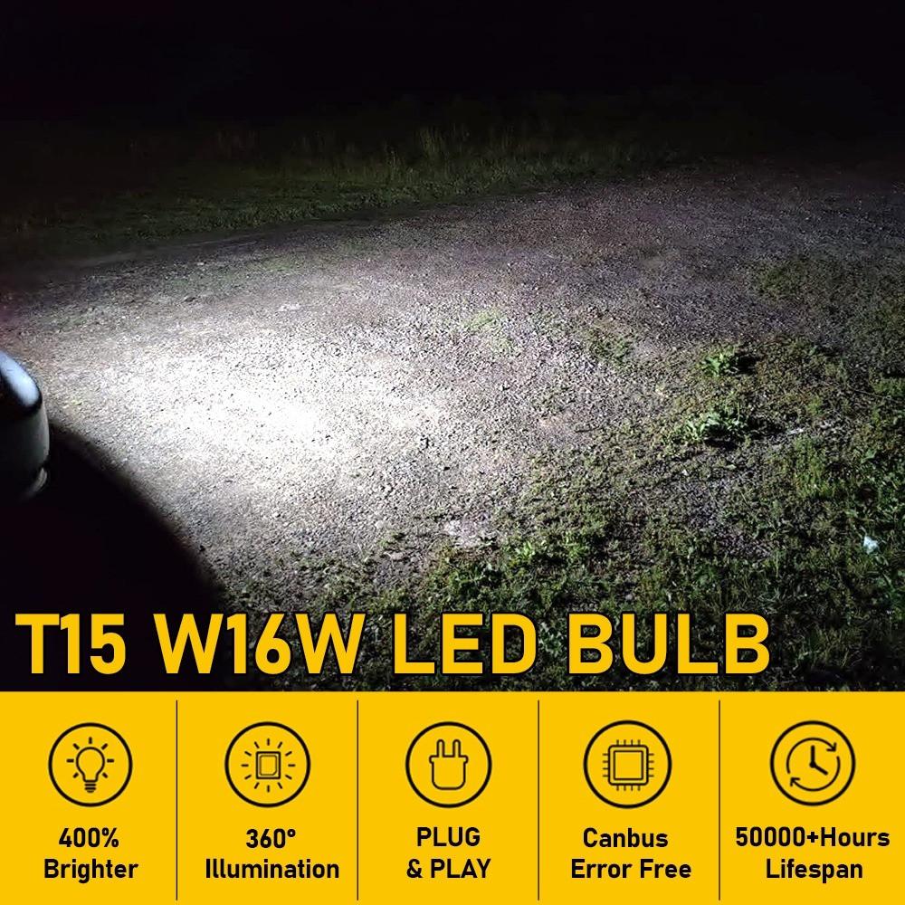 VPRO CẶP BÓNG ĐÈN VF3 Bóng đèn lùi LED T15 / W16W - Trắng 6000K