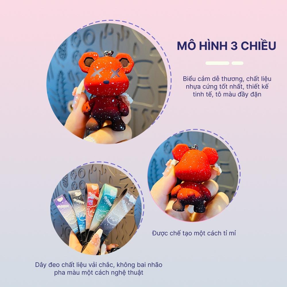 Móc khoá gấu Bear Brick cool ngầu treo balo túi xách cute dễ thương, móc khoá xe tiện lợi