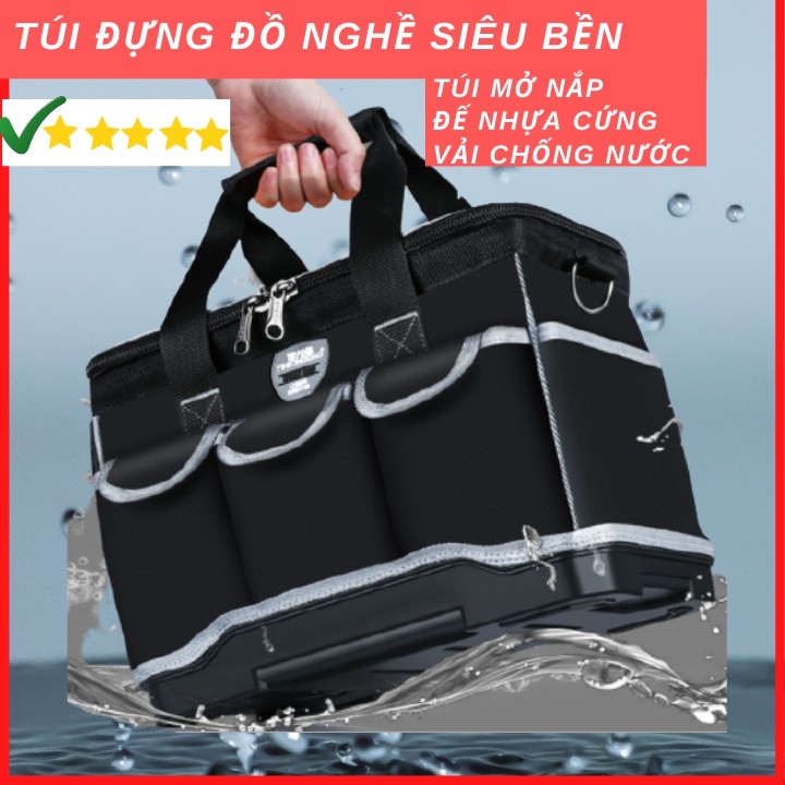 Túi đựng đồ nghề đế nhựa siêu bền chống đâm xuyên - Dạng nắp vuông hình hộp