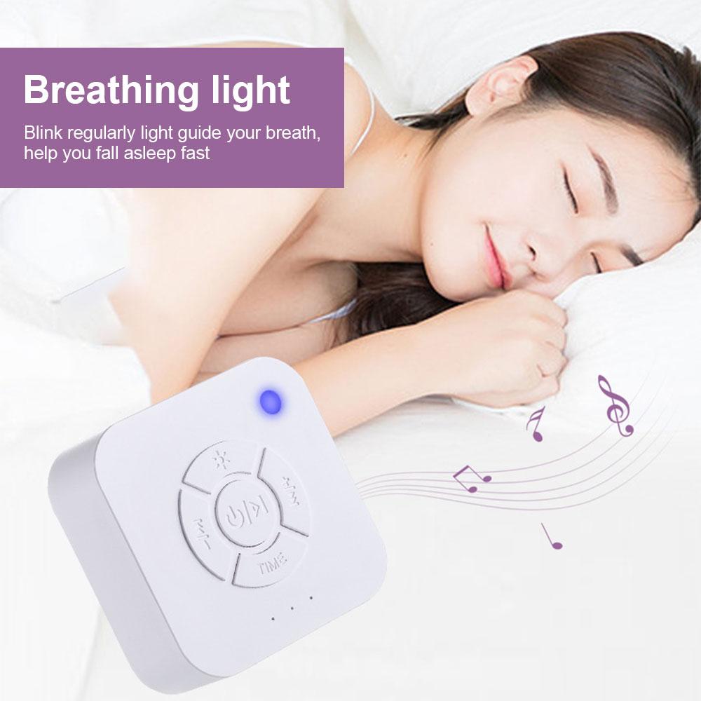 Mini White Noise Sound Machine Sleep Soother With 9 Soothing Sounds Breathing Light Timer USB Charging For Baby Home