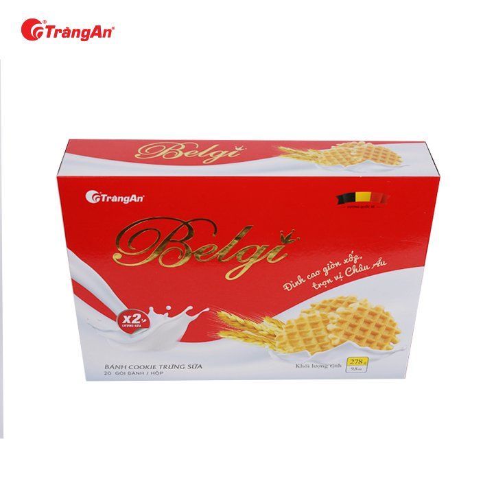 Bánh Cookie Belgi Trứng Sữa Tràng An, hộp 278g