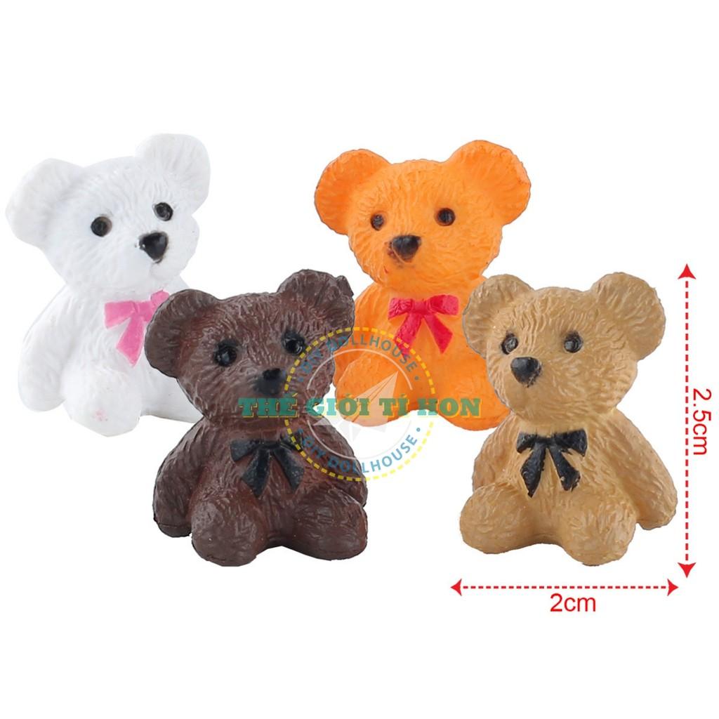 Phụ Kiện Làm Mô Hình Nhà Gỗ Lắp Ghép - Bộ Gấu Bông 4 Con