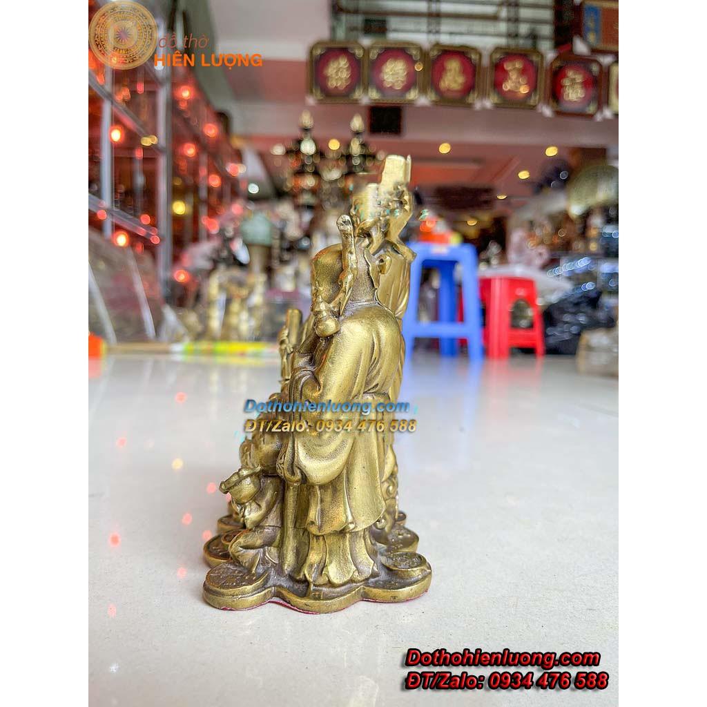 Bộ Tượng Ngũ Phúc Bằng Đồng Thau Vàng Cao 18cm
