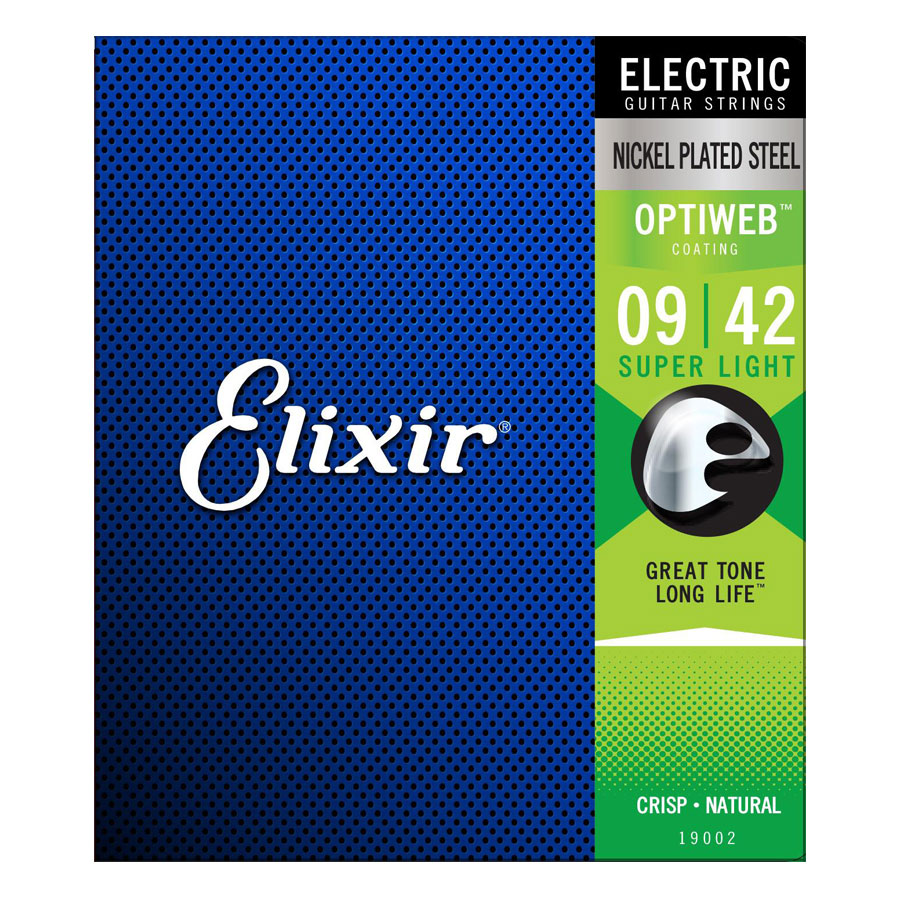 Bộ Dây Đàn Electric Guitar Strings Dây Guitar Điện cỡ 9 Phủ Lớp Optiweb Cao Cấp Elixir 19002