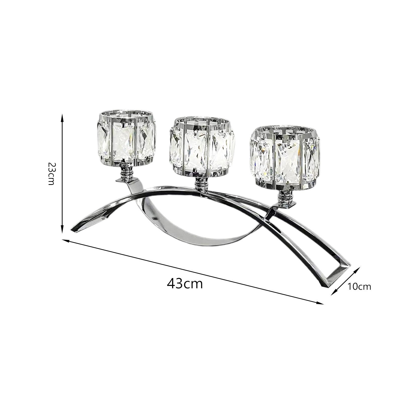 Tea Light Candle Holder 3 Arms Glass Bowl Tealight Candelabra for Cafe Decor