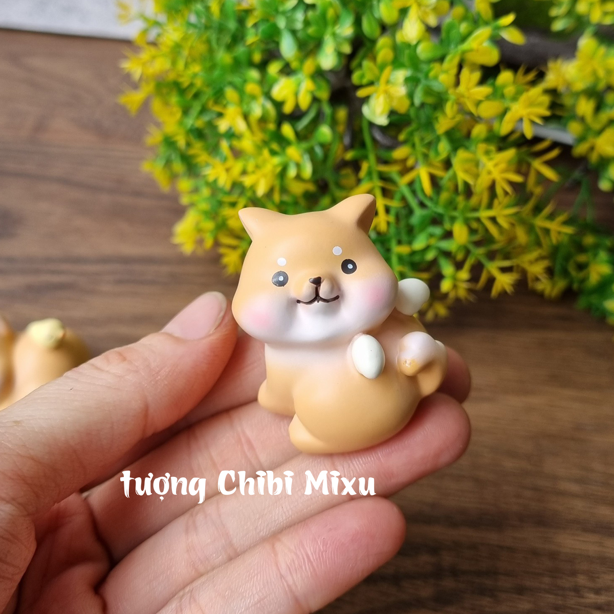 Bộ 04 chú Chó Vàng siêu mini siêu dễ thương