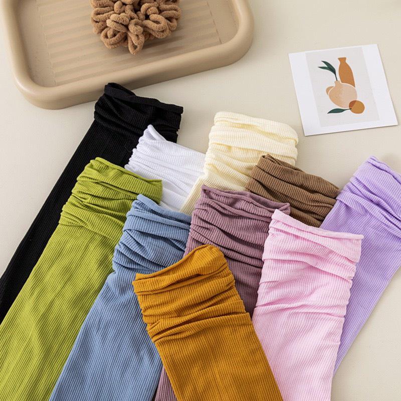 ( 10 màu) Tất cổ cao nhiều màu vintage chất cotton Vớ nữ mỏng mát siêu co giãn
