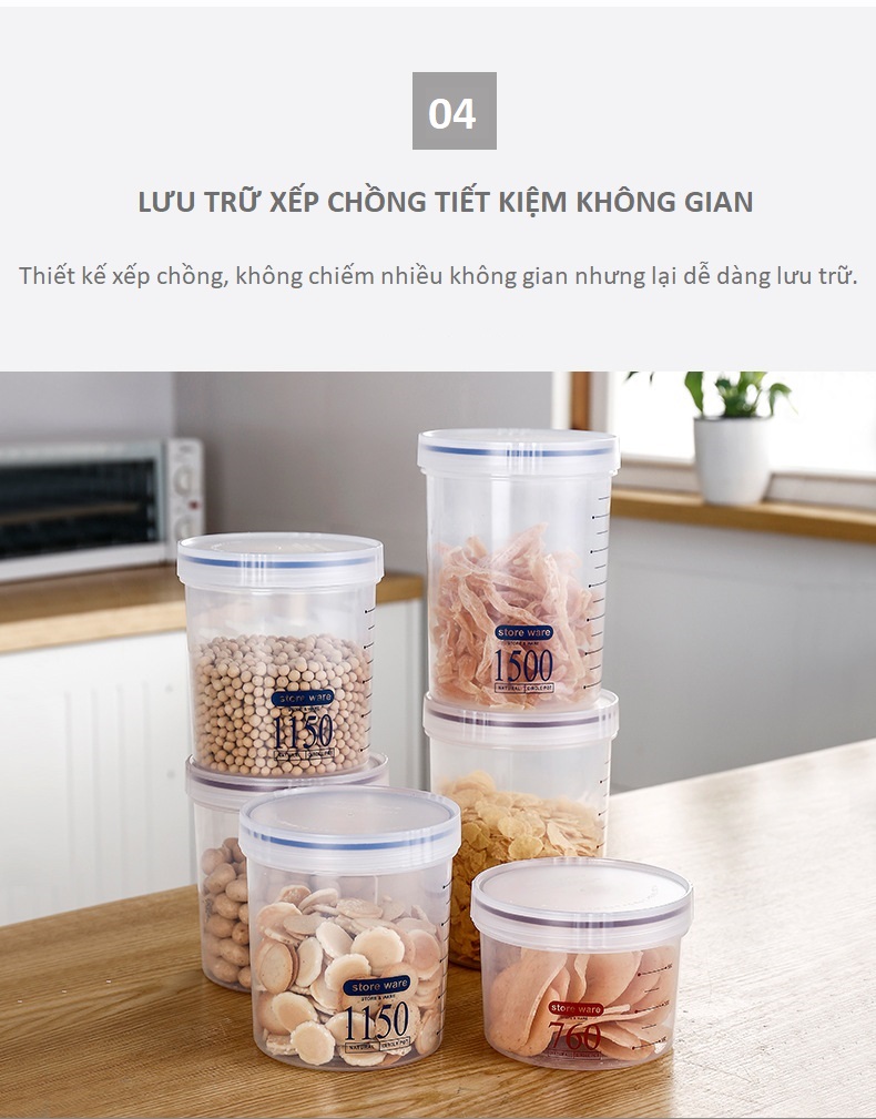 Hộp Nhựa Đựng Thực Phẩm Trong Suốt GAGI Mã GH01 Nhựa PP Bền Bỉ, Sử Dụng Cho Cả Lò Vi Sóng Không Bám Mùi Dễ Dàng Vệ Sinh - Hàng Chính Hãng