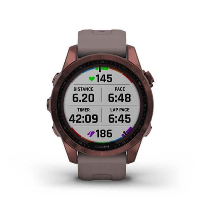 Đồng Hồ Thông Minh Garmin Fenix 7S Sapphire Solar - Dark Bronze Titanium with Shale Gray Band - Hàng Chính Hãng