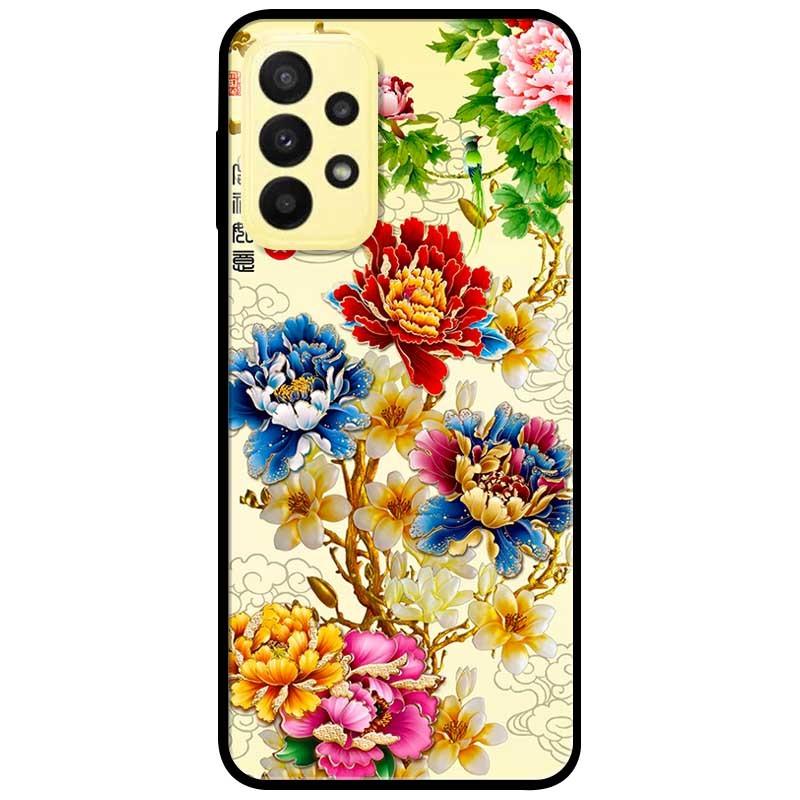 Ốp lưng dành cho Samsung A13 4G mẫu Mẫu Đơn Vàng Xanh