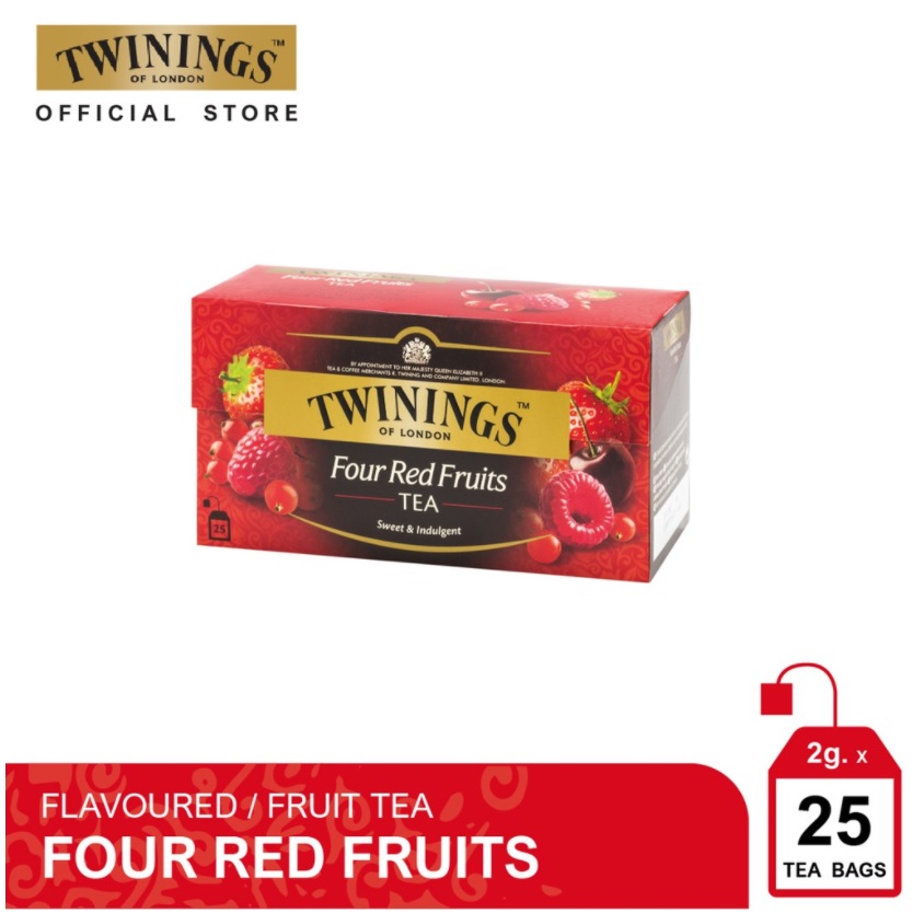 Trà TWININGS OF LONDON Four Red Fruits (hộp 25 gói x 2 g)