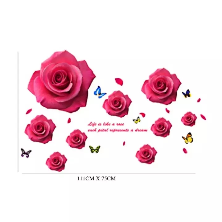 Decal dán tường Đôi tình nhân và hoa hồng đỏ - HP406