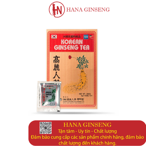 Trà Sâm Hàn Quốc Korean Red Gingseng hộp 100 gói - Cho sức khỏe mỗi ngày