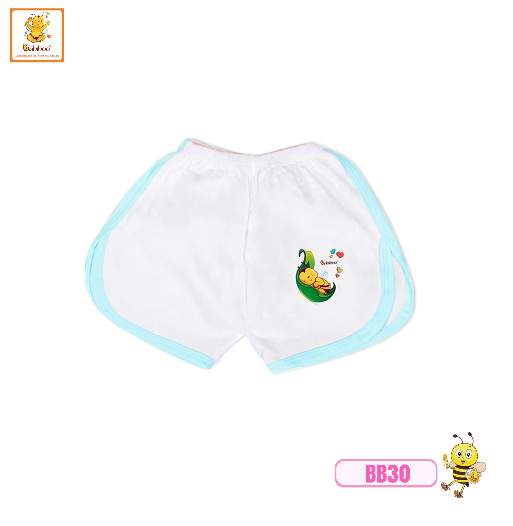 Quần đùi bé gái Babiboo quần đùi cho bé sơ sinh vải cotton tự nhiên mềm mại, thấm hút tốt BB30