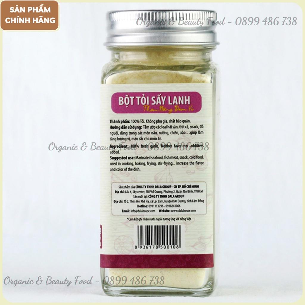 Bột Tỏi Nguyên Chất Organic Sấy Lạnh Dalahouse 60g - Nguyên mùi, nguyên vị tiện lợi