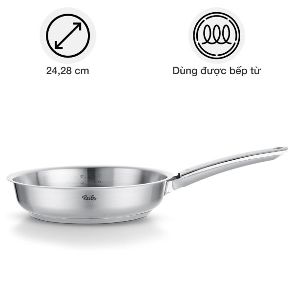 Chảo inox Fissler 086-374-24-100/0 Pure Made in Germany Hàng chianh hãng