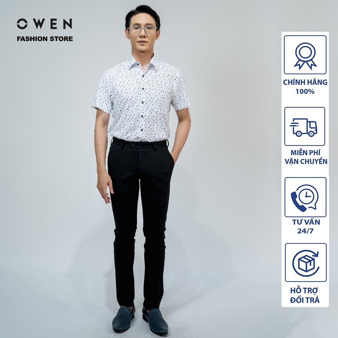 Áo Sơ mi Owen nam cộc tay dáng Bodyfit sợi Nano mềm mịn mát Mã BA220036NT - 38