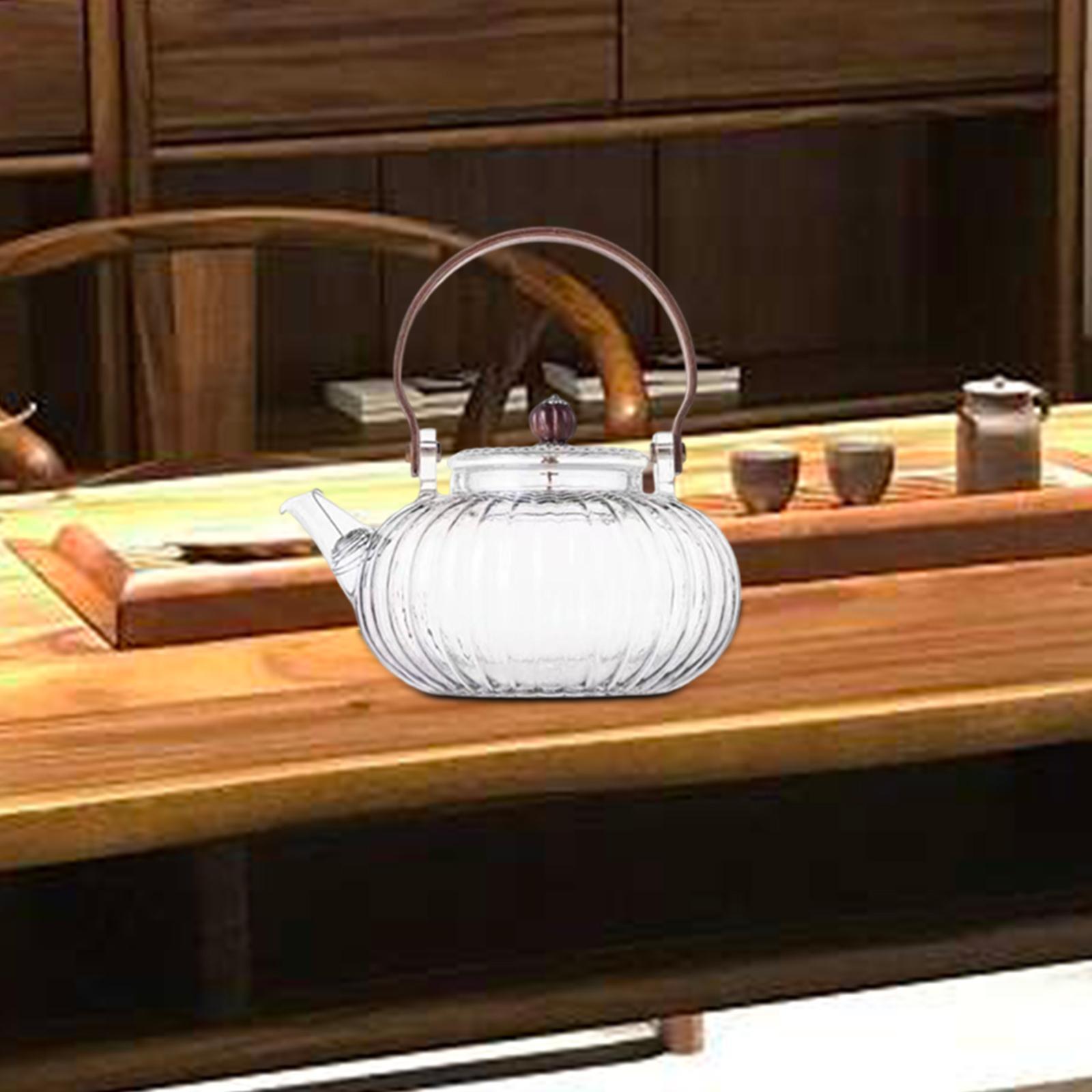 Clear Glass Teapot 750ml Hand Blowing Borosilicate Tea Kettle Tea Pot