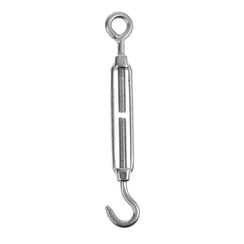 2 Pcs Stainless Steel 304 Eye & Hook Turnbuckle Wire Rope Tension M4