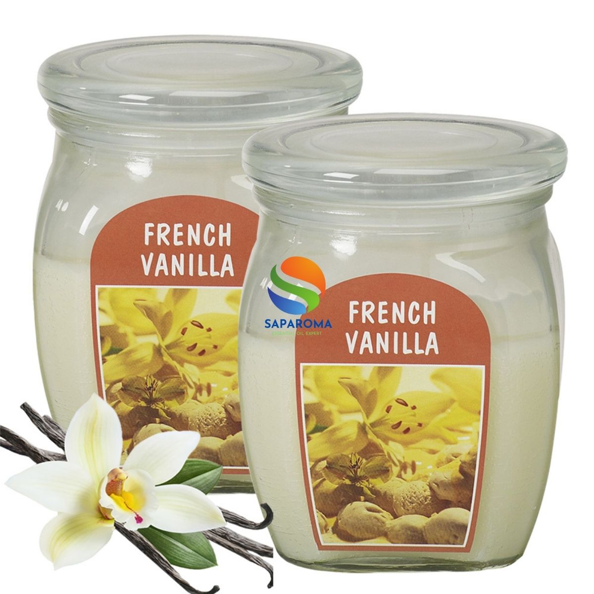 Combo 2 hũ nến thơm tinh dầu Bolsius French Vanilla 305g - hương hoa vani, nến trang trí, thơm phòng, thư giãn, Hỗ trợ khử mùi