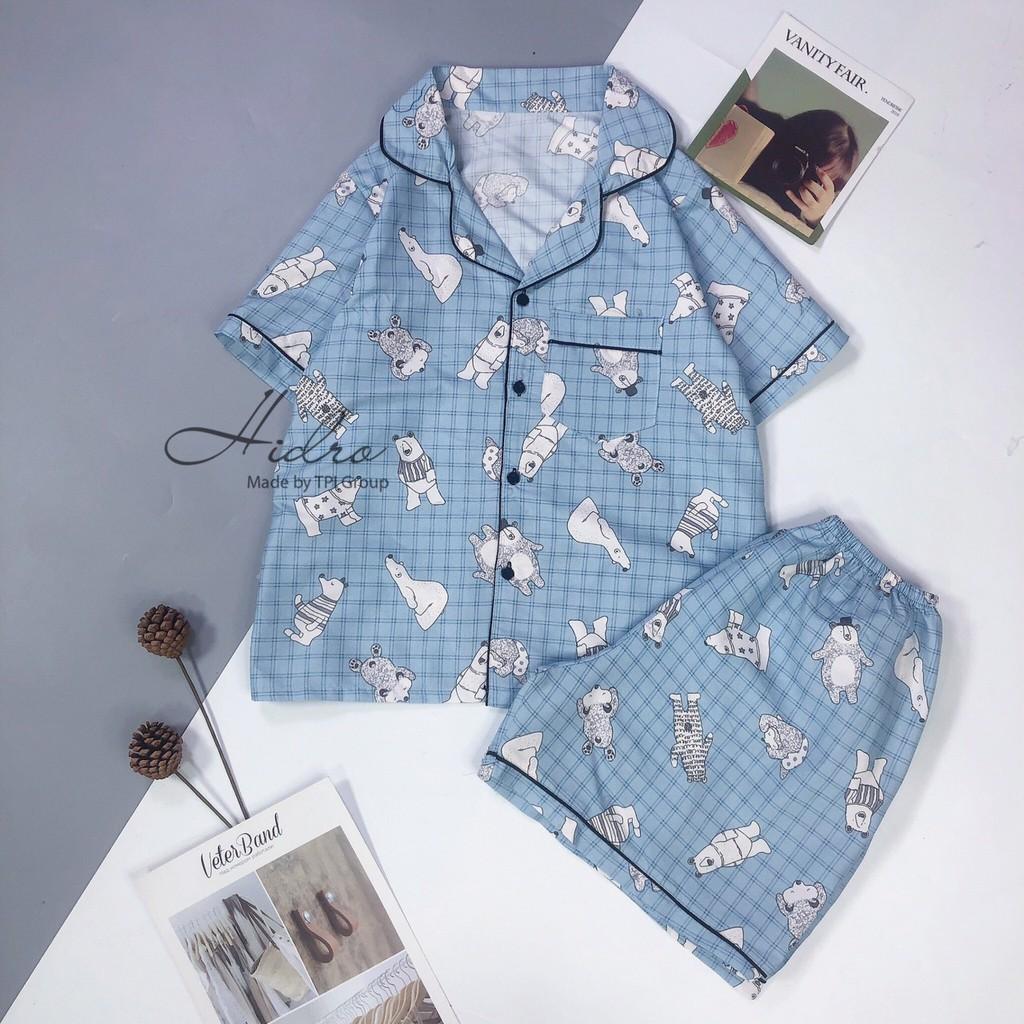 Bộ pijama tay ngắn quần ngắn vải kate Thái form dưới 65kg.