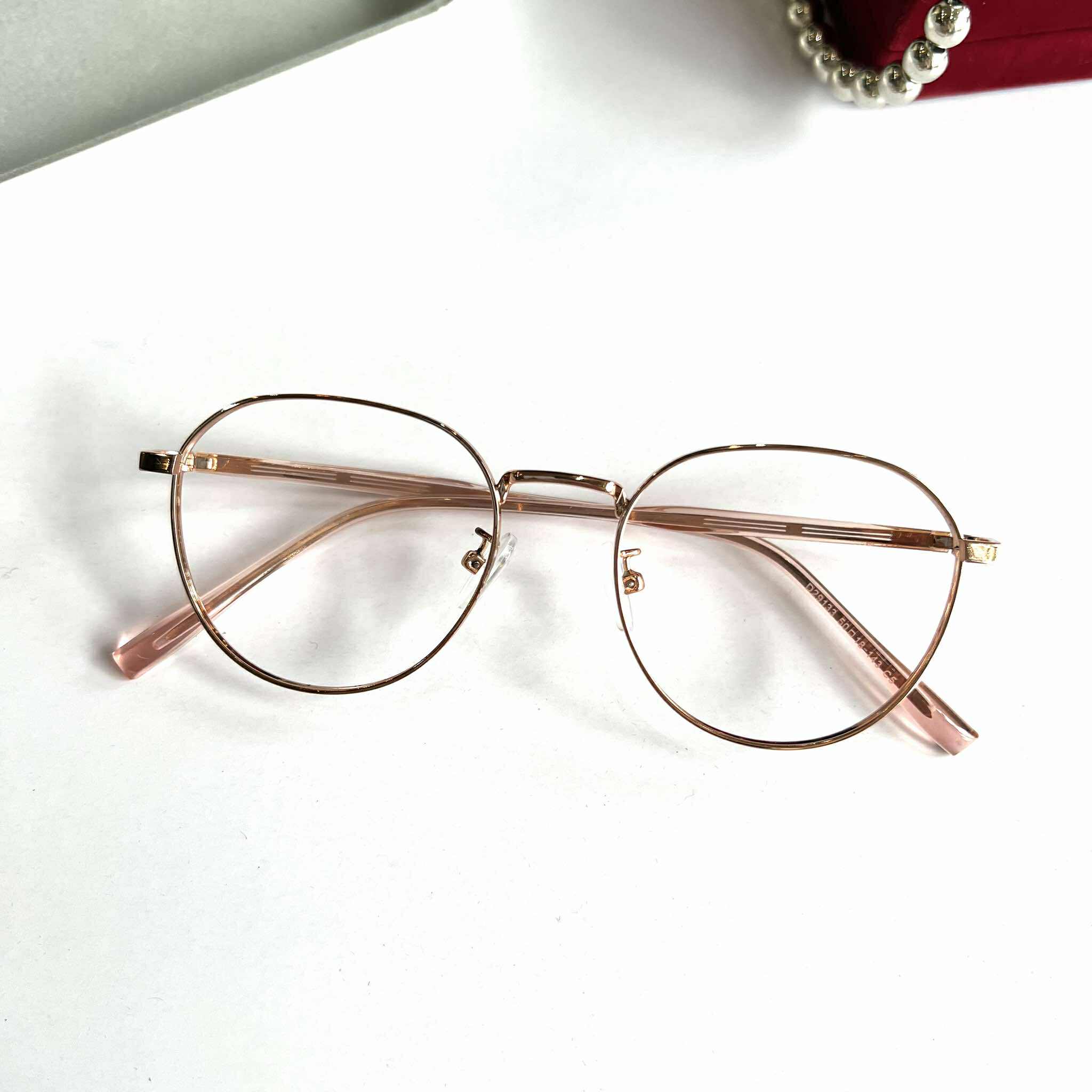 Kính gọng thời trang nam nữ dáng mắt tròn nhỏ + Tặng phụ kiện hộp đựng, khăn lau