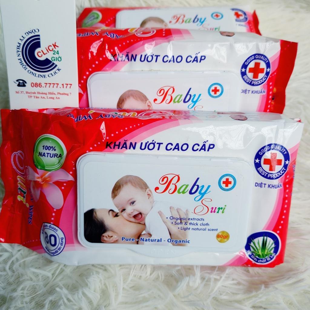 Combo 2 Gói khăn ướt Baby Suri loại không mùi không gây dị ứng kích ứng da - Nhẹ nhàng an toàn với làn da