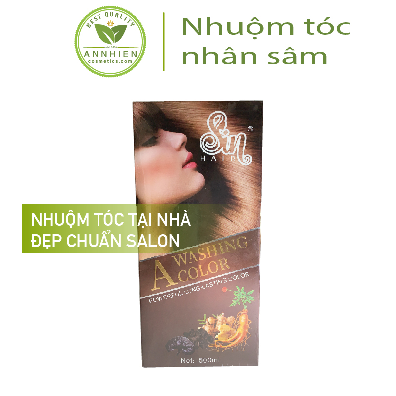 [CHÍNH HÃNG] Dầu Gội Phủ Bạc Nhân Sâm Sin Hair, Phủ Bạc Đen Tóc, Nâu Tóc Từ Lần Gội Đầu Tiên, 100% Thảo Dược Thiên Nhiên