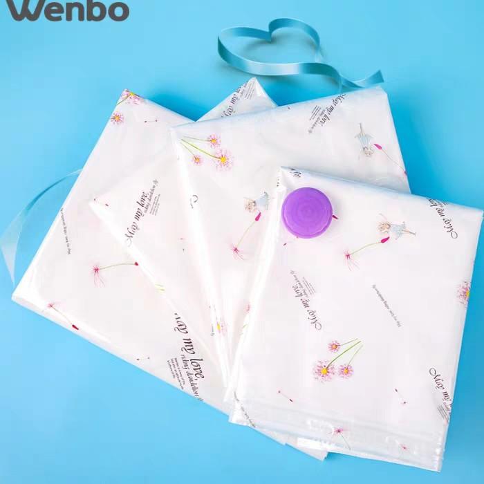 Combo 8 Túi Hút Chân Không Đựng Quần Áo, Chăn Màn, Ga Gối - Túi Hút Chân Không Kèm Bơm Tiện Dụng