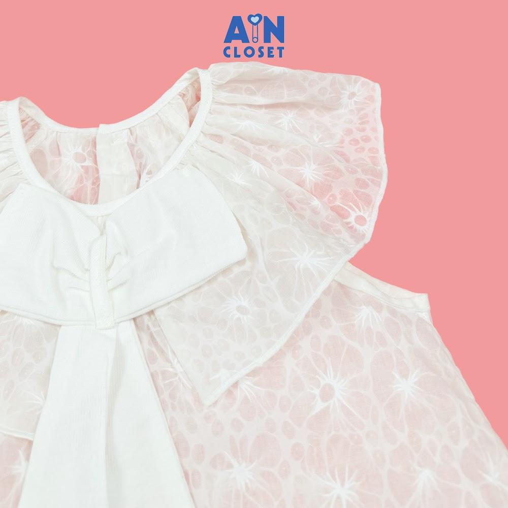 Áo Sơ mi Ngắn tay bé gái họa tiết Hoa Mai Trắng Cotton boi - AICDBGYVGJOC - AIN Closet