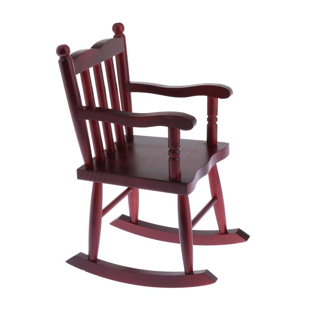 1/4 Scale BJD Miniature Furniture Wooden Rocking Chair for Dolls House