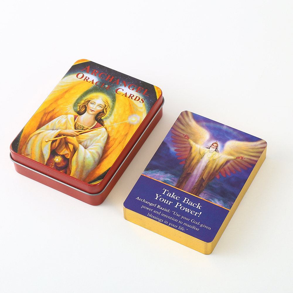 Bộ Bài Archangel Oracle Hộp Thiếc 45 Lá 98x68 Mm Tặng Đá Thanh Tẩy