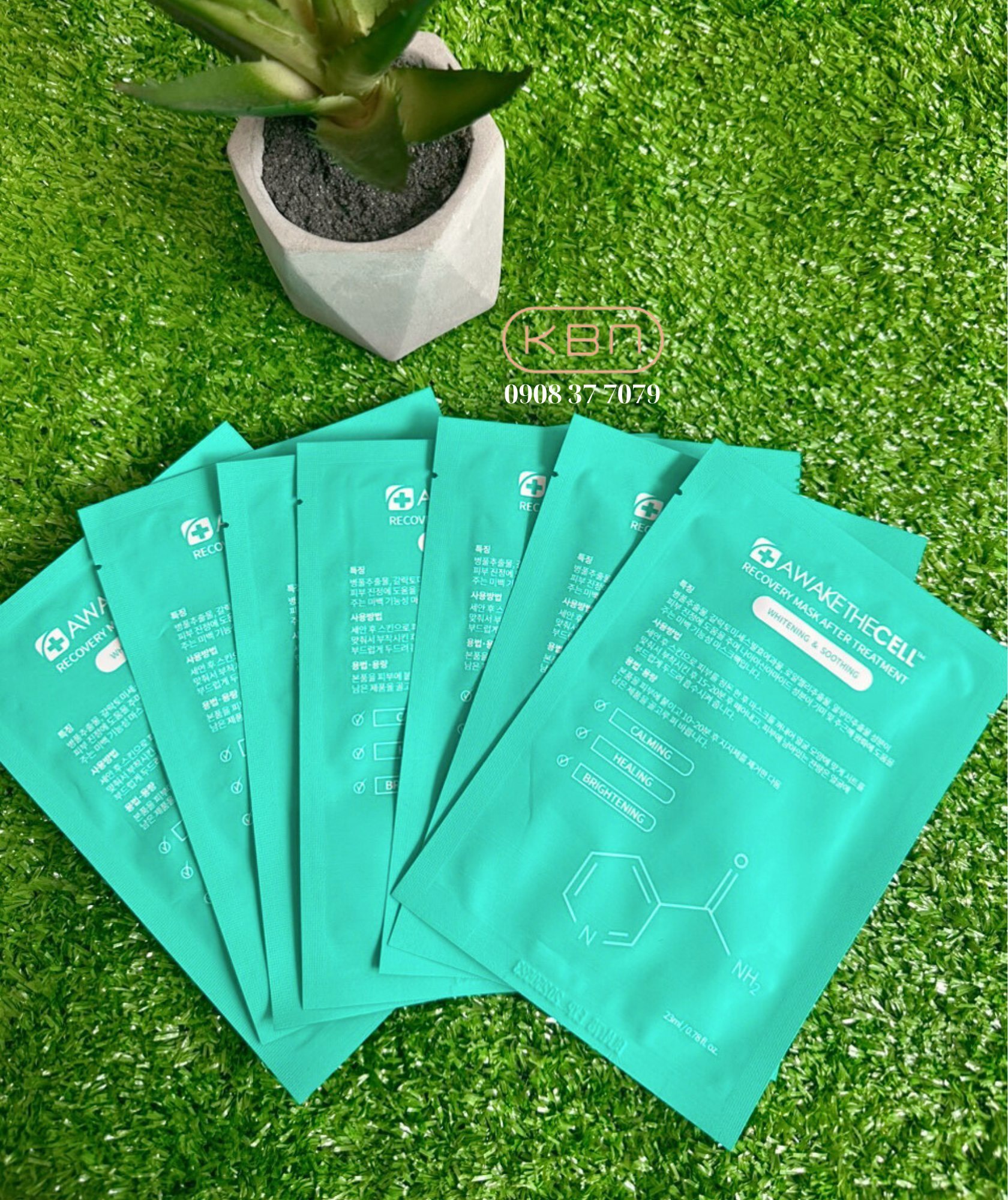 Hộp 10 Miếng Mặt Nạ Cấp Ẩm, Làm Dịu Da, Dưỡng Trắng Da SOOTHING RECOVERY Awakethe Cell Hàn Quốc - Mặt nạ Phục Hồi
