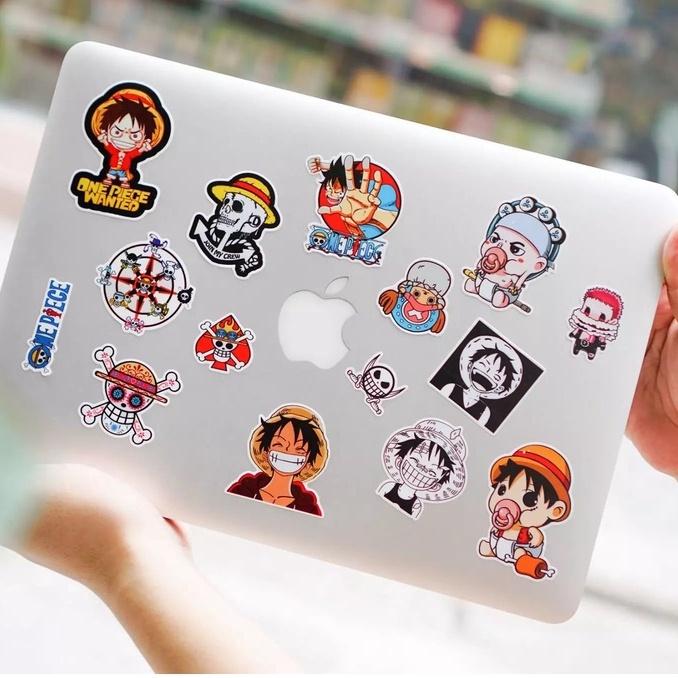 Sticker One piece trang trí mũ bảo hiểm, đàn, guitar, ukulele, điện thoại laptop