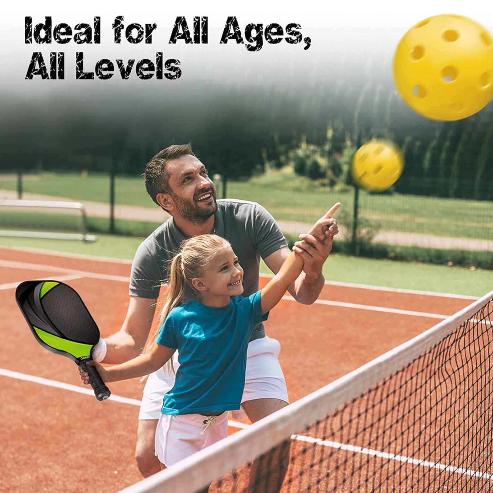 Portable Pickleball Paddles Set Rackets Comfort Grip Carry Bag for